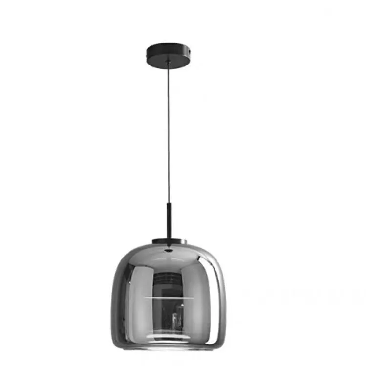 Italian minimalist glass chandelier Nordic style bedroom bedside ceiling light amber smoke grey 15x15 cm 33x17 cm