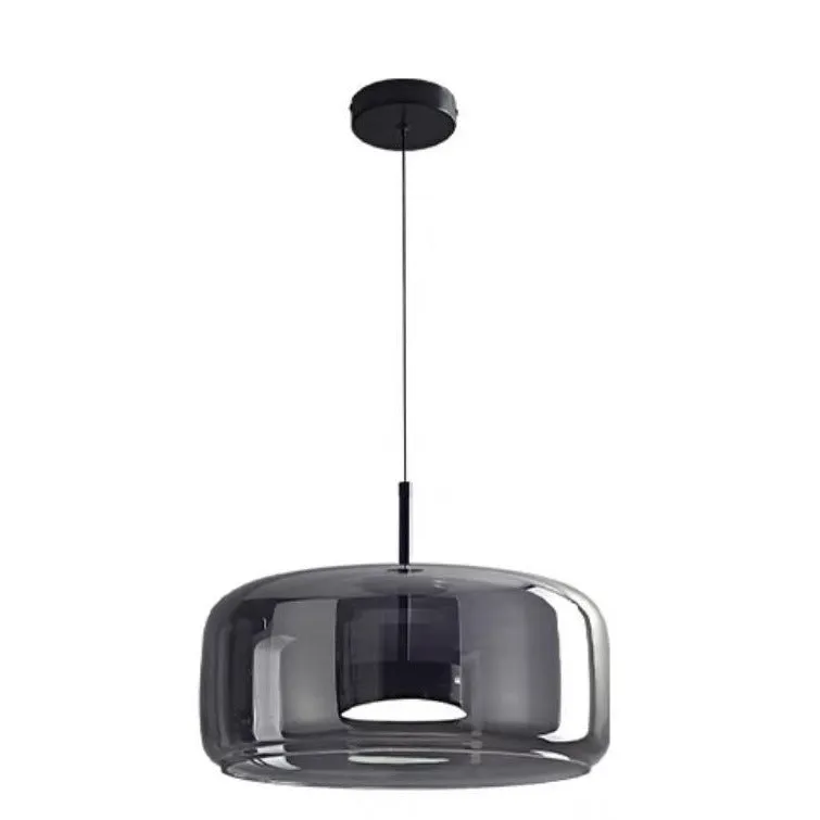 Italian minimalist glass chandelier Nordic style bedroom bedside ceiling light amber smoke grey 15x15 cm 33x17 cm