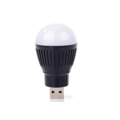 Mini USB LED lamp portable night light in black with USB cable, showing compact design for travel use