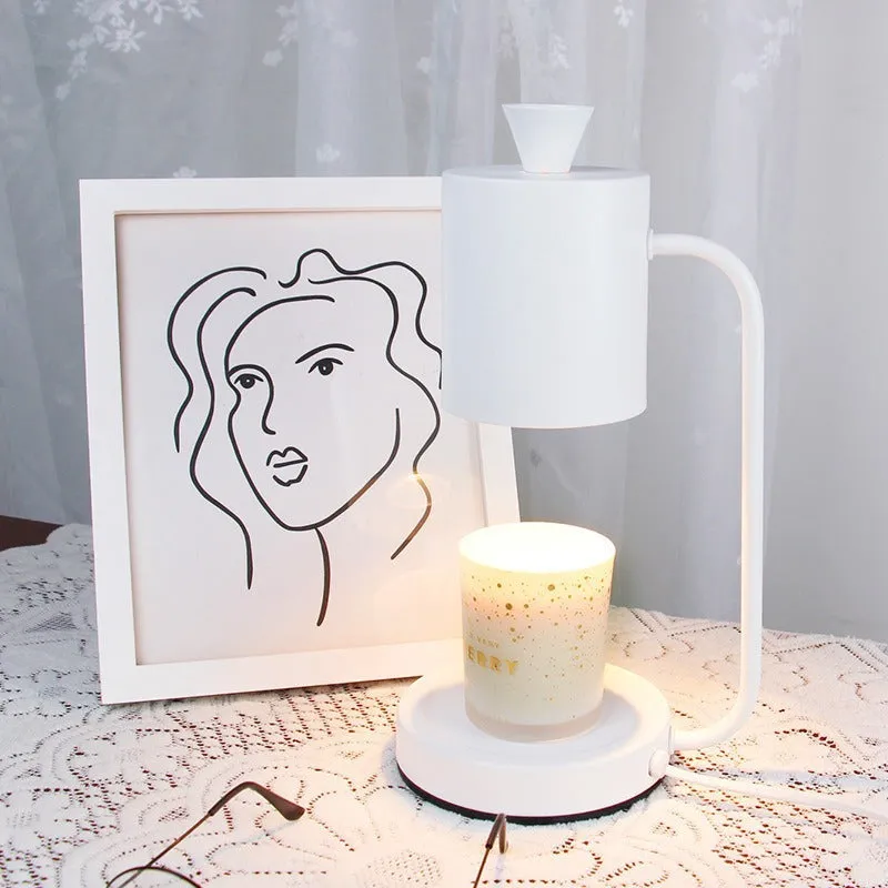 European-style metal aromatherapy melting wax lamp with dimmer switch on white background