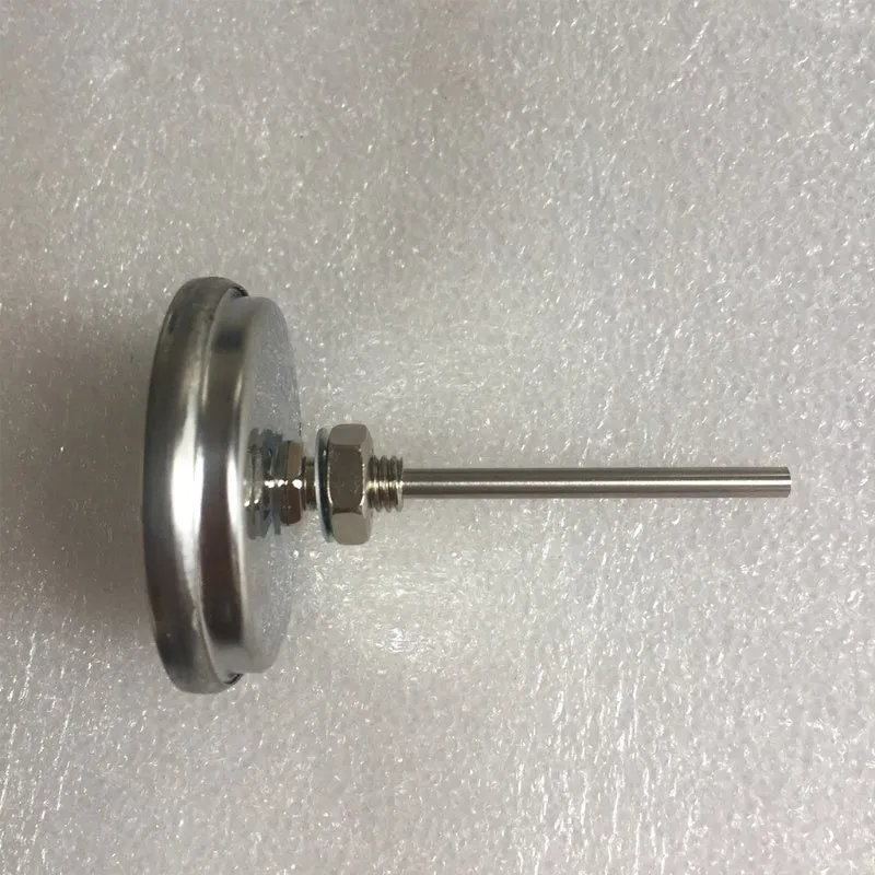 Bimetal oven thermometer with glass dial and metal probe, 52mm surface diameter, for grill and BBQ use