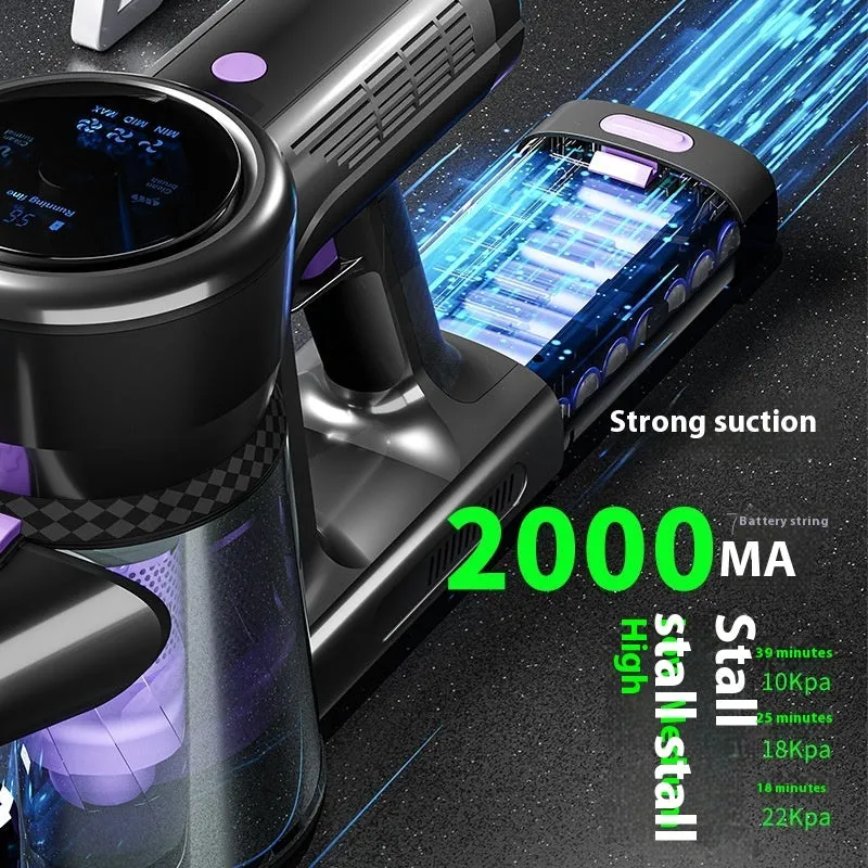 Brushless large suction foldable handheld vacuum cleaner 250W black and purple standard