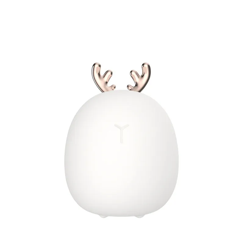 Cute pet silicone touch LED night light in rabbit design, USB rechargeable, 143mm height