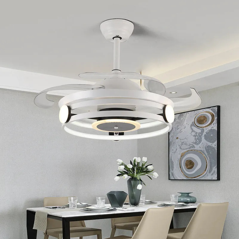 Nordic American style metal ceiling fan lamp model 8811 in black from Tmall Intelligent