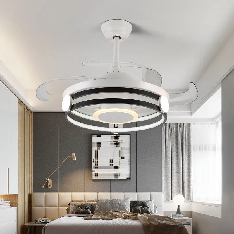 Nordic American style metal ceiling fan lamp model 8811 in black from Tmall Intelligent