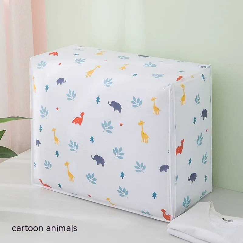 PEVA dustproof quilt storage bag with cube shape, available in small medium or large sizes