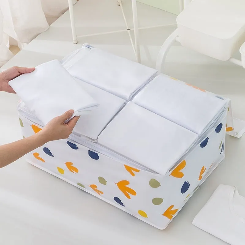 PEVA dustproof quilt storage bag with cube shape, available in small medium or large sizes