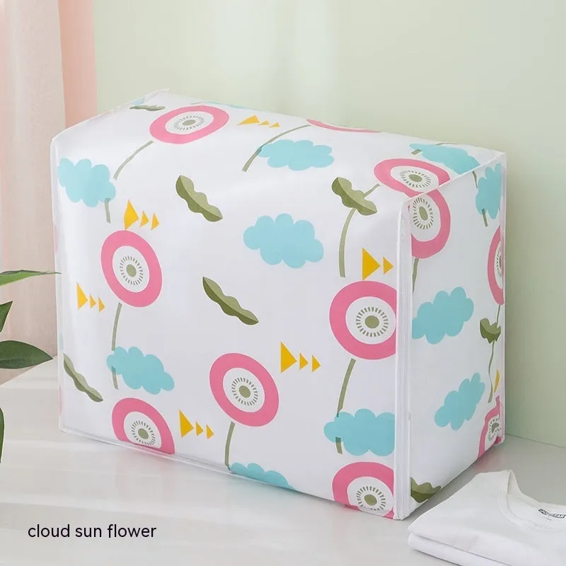 PEVA dustproof quilt storage bag with cube shape, available in small medium or large sizes
