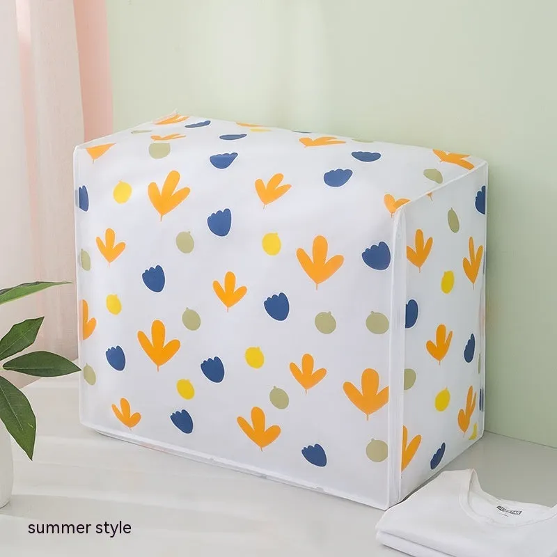 PEVA dustproof quilt storage bag with cube shape, available in small medium or large sizes