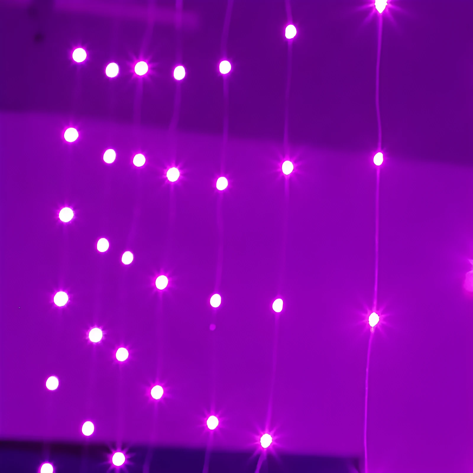 Copper curtain Christmas lights with LED beads in blue, purple, warm white or white colours