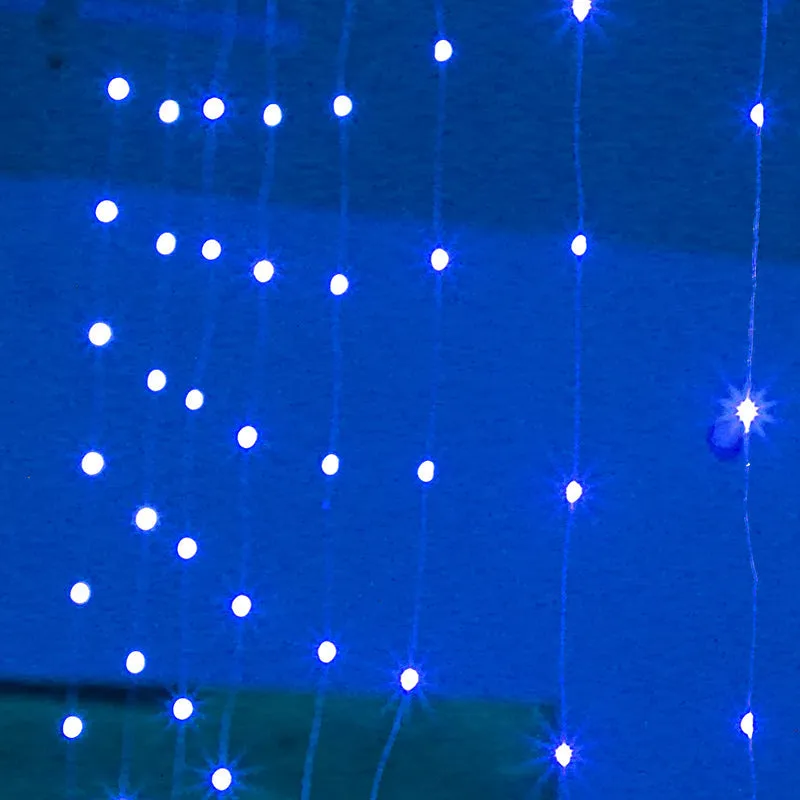 Copper curtain Christmas lights with LED beads in blue, purple, warm white or white colours
