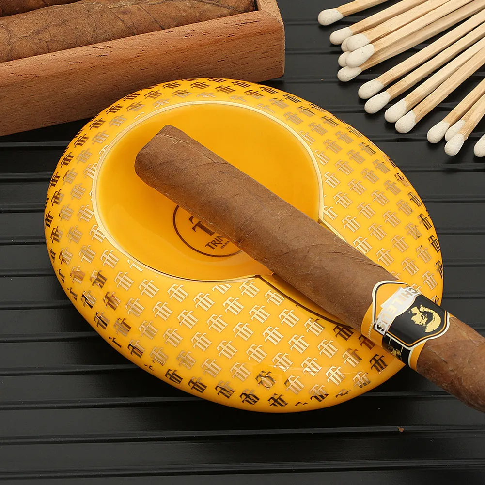 Ceramic portable cigar ashtray extinguisher in black colour with handcrafted finish
