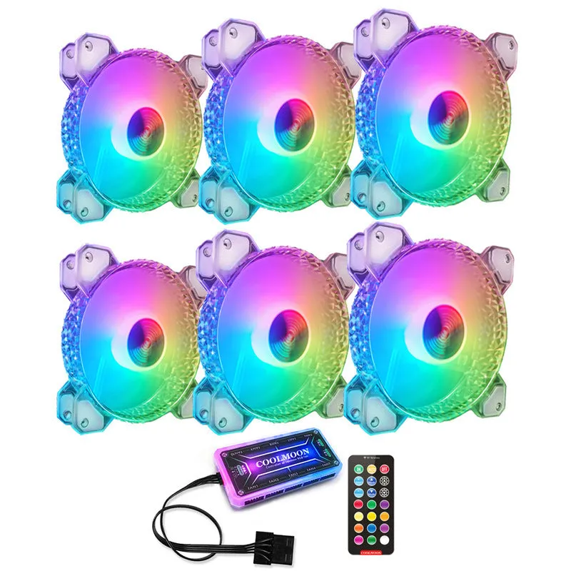 Cool Diamond RGB 12cm computer case fan with crystal diamond aperture and ARGB lighting