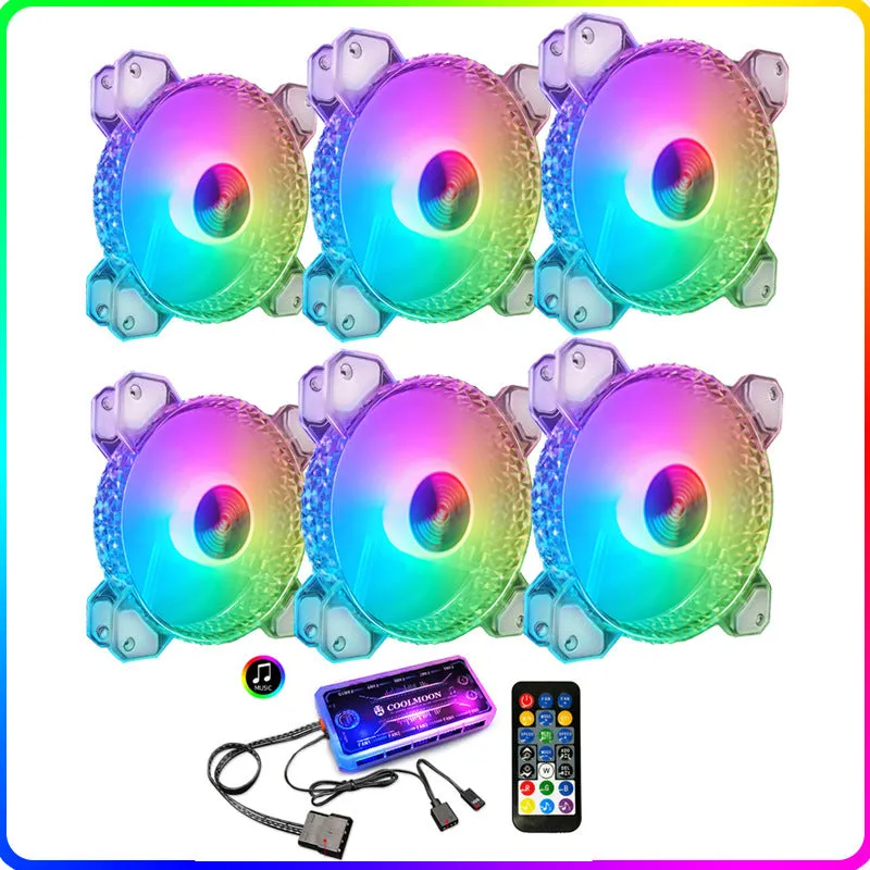Cool Diamond RGB 12cm computer case fan with crystal diamond aperture and ARGB lighting