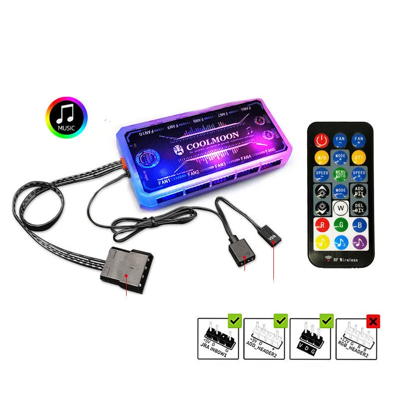 Cool Diamond RGB 12cm computer case fan with crystal diamond aperture and ARGB lighting