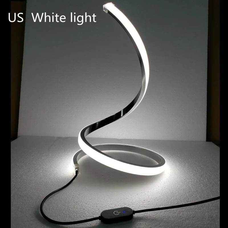 Three-color touch dimming LED table lamp with aluminium and iron build, 35CM height