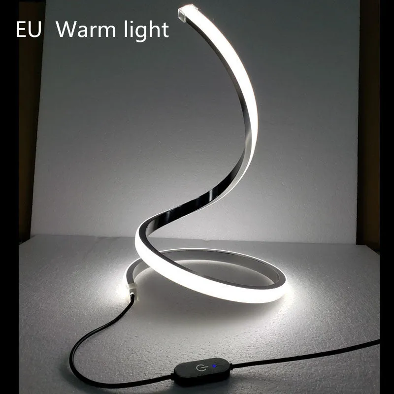 Three-color touch dimming LED table lamp with aluminium and iron build, 35CM height