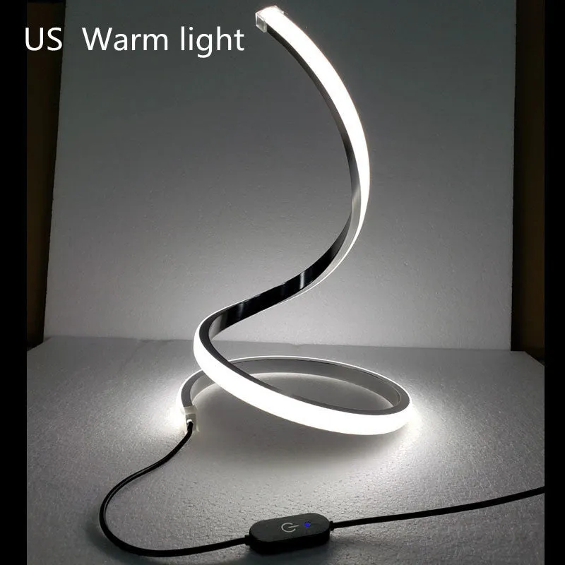 Three-color touch dimming LED table lamp with aluminium and iron build, 35CM height
