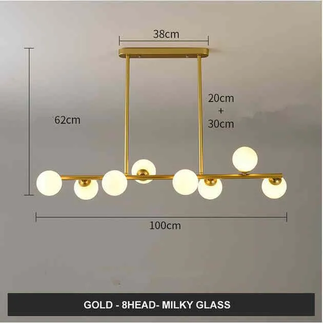 Modern minimalist glass bubble ball chandelier with 6 black arms and clear glass shades