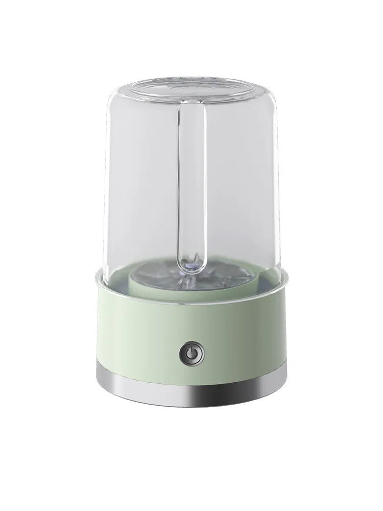 Portable USB rechargeable underwear washing machine in green colour showing laundry cup with mechanical switch