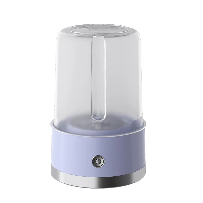 Portable USB rechargeable underwear washing machine in green colour showing laundry cup with mechanical switch