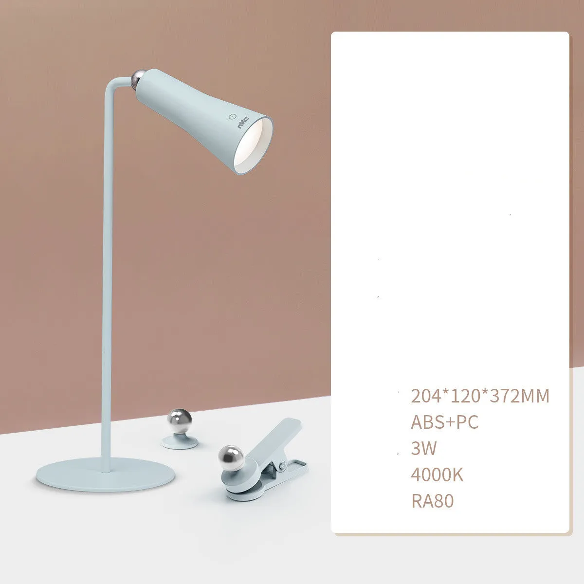 NVC Lighting multifunctional eye protection table lamp in Yingxue white with touch dimming