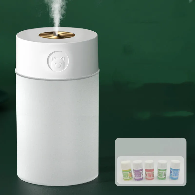 White bear edition dual-jet USB humidifier with 1.2L tank on a wooden desk