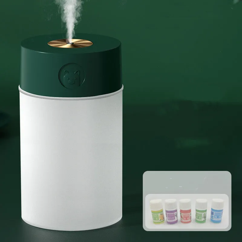 White bear edition dual-jet USB humidifier with 1.2L tank on a wooden desk