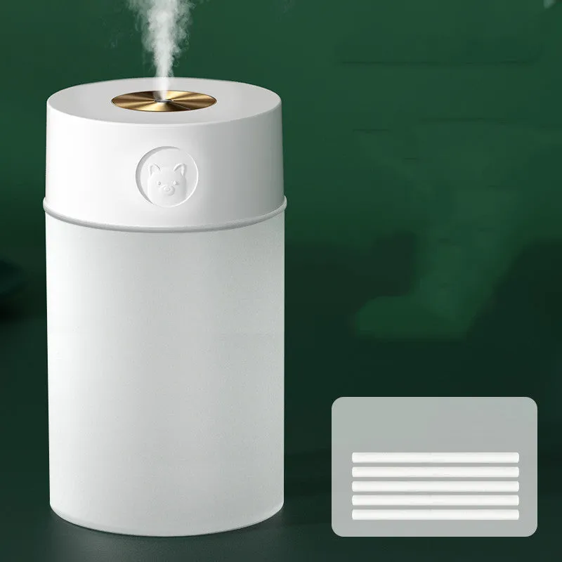 White bear edition dual-jet USB humidifier with 1.2L tank on a wooden desk