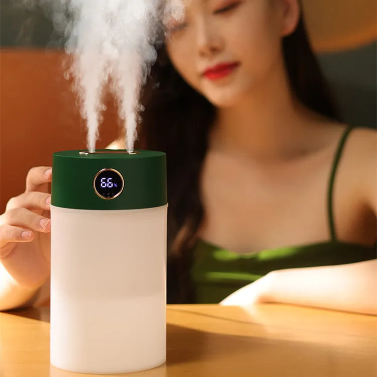 White bear edition dual-jet USB humidifier with 1.2L tank on a wooden desk