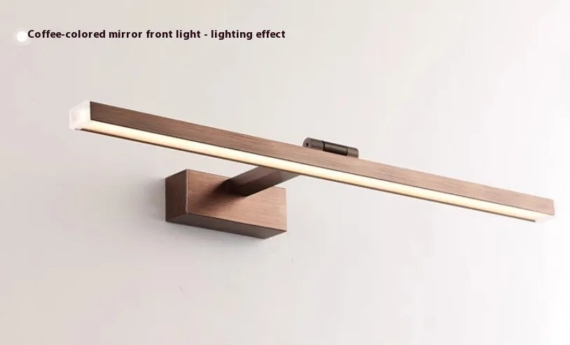 Front LED mirror cabinet lamp, waterproof, aluminium alloy, 40-120cm, black coffee gold silver brown