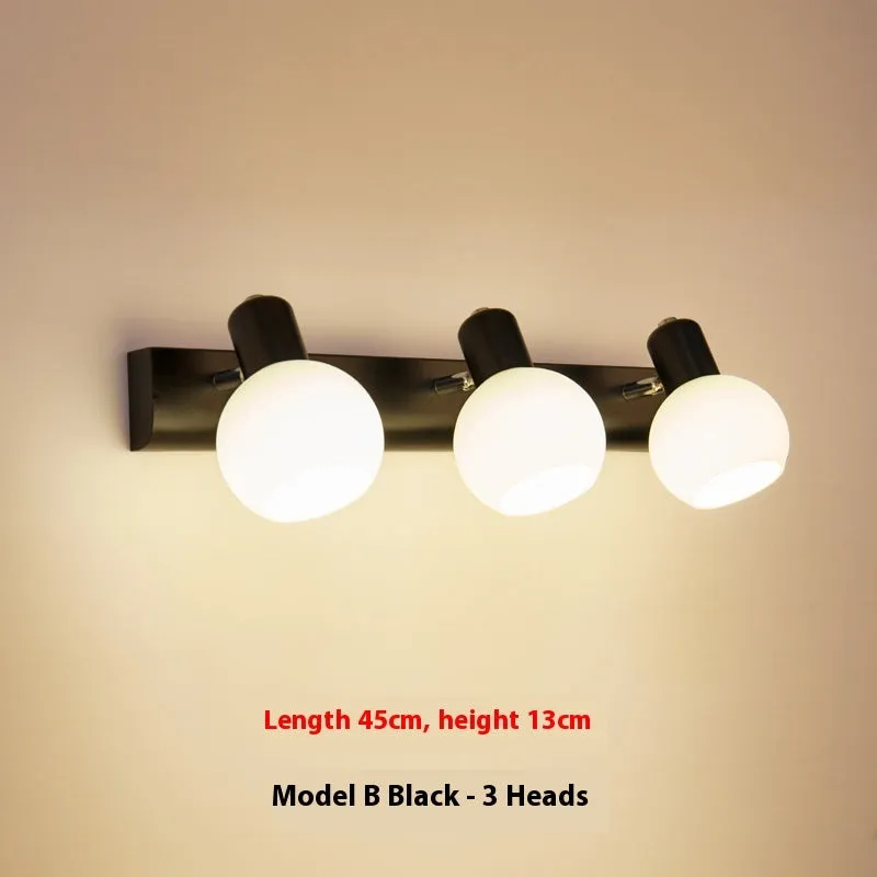 American simple LED wall lamp for bathroom washstand mirror front lighting in black finish