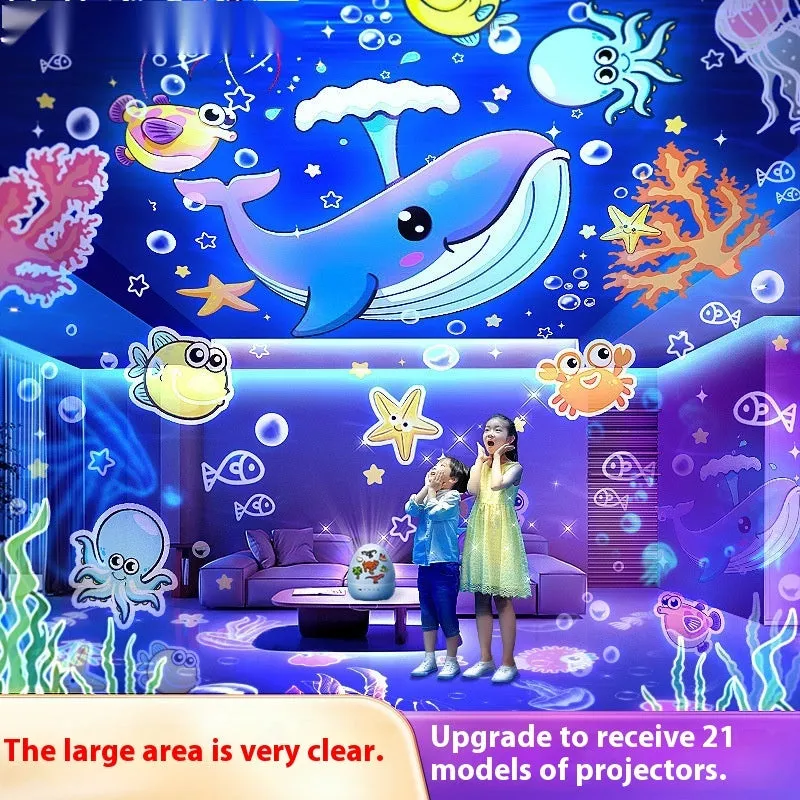 ONEFIRE dinosaur egg starry sky projection night light with 21 pictures