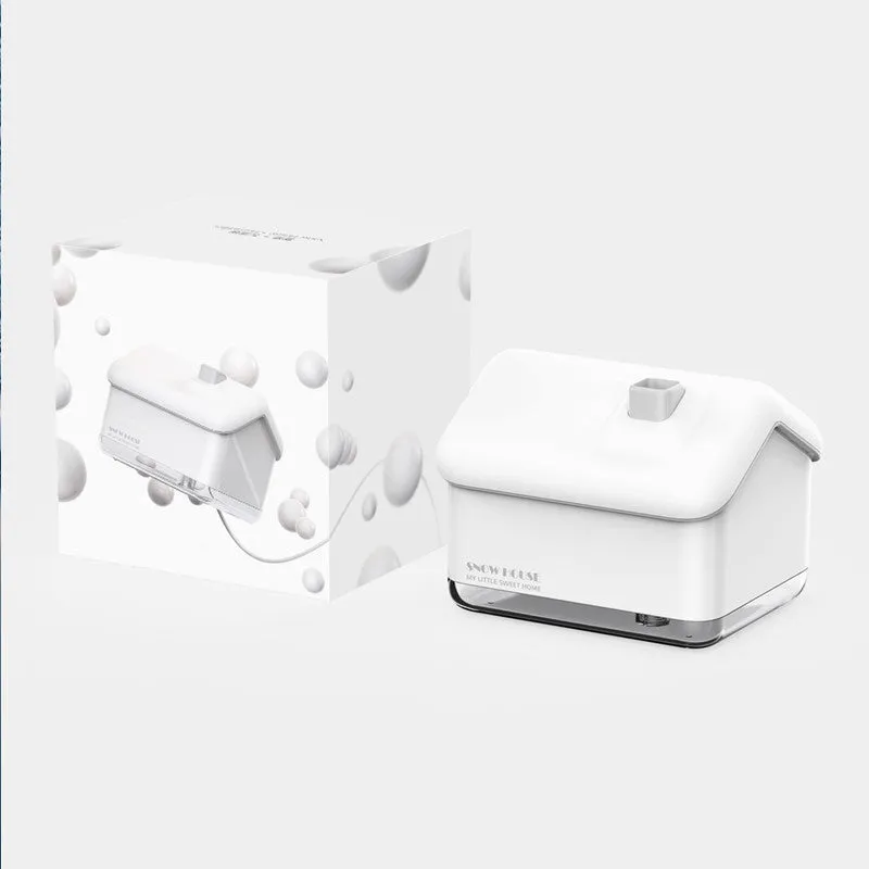White igloo-shaped ultrasonic humidifier and essential oil diffuser with LED light and water tank.