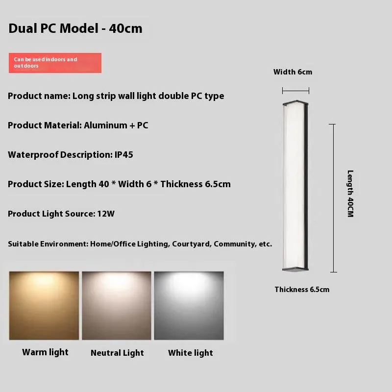 Modern simplicity outdoor wall lamp for villa courtyard entrance with 30cm length and 10W warm light option