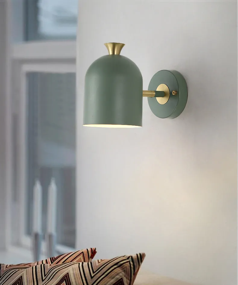 Single-head aluminium LED wall lamp in yellow, 250mm size, for bedside or mirror use