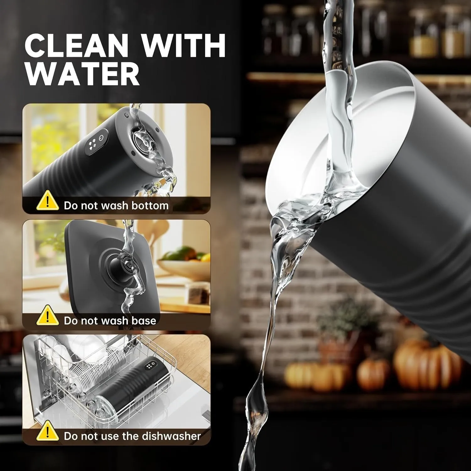 Automatic milk frother with stainless steel tank and hot cold foam modes on countertop