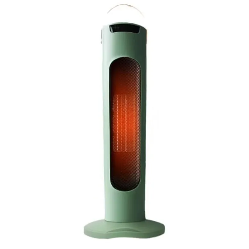 Vertical white PTC fan heater with remote control, 2000W, digital display on front panel