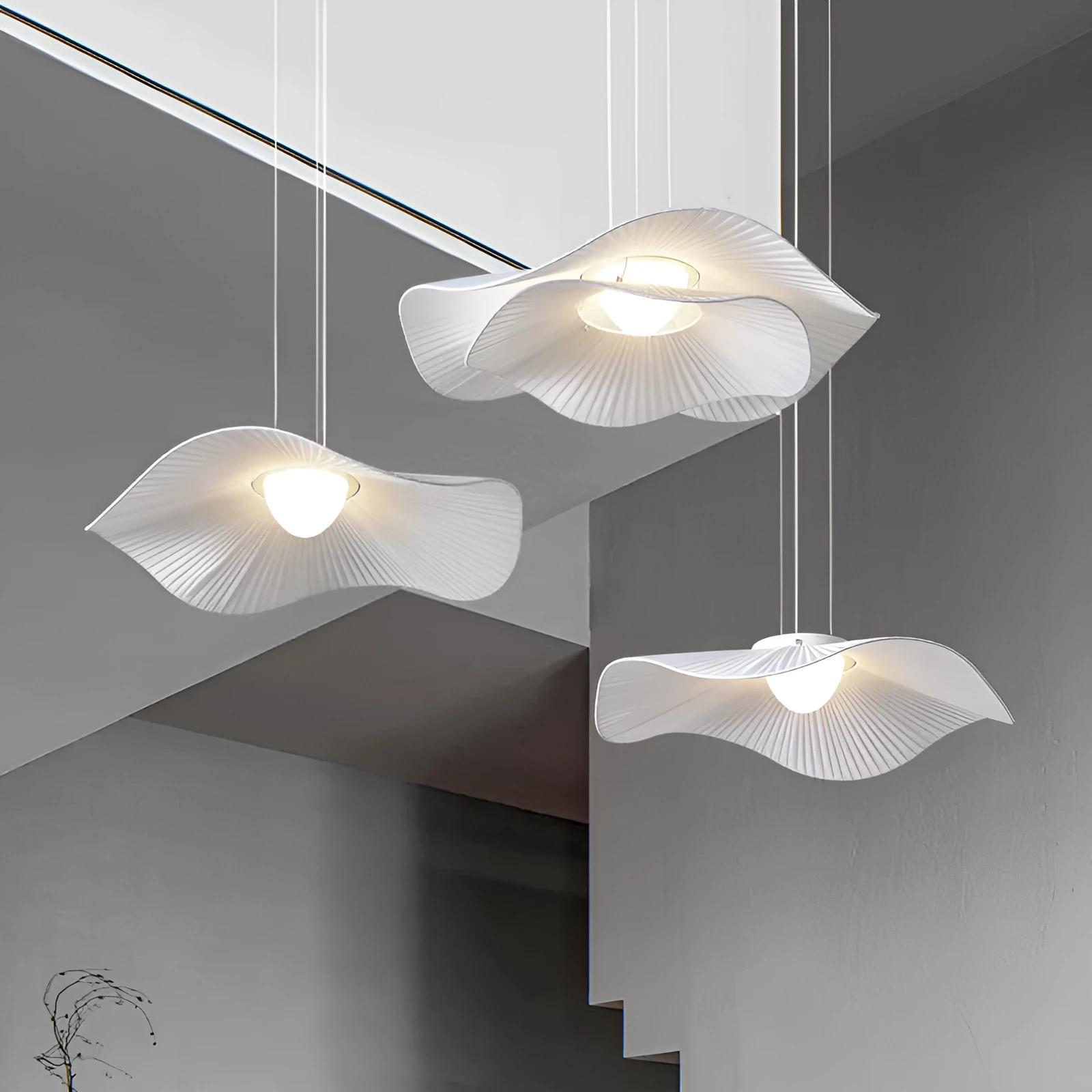 Nordic creative lotus leaf LED ceiling lamp chandelier for living room and bedroom home lighting