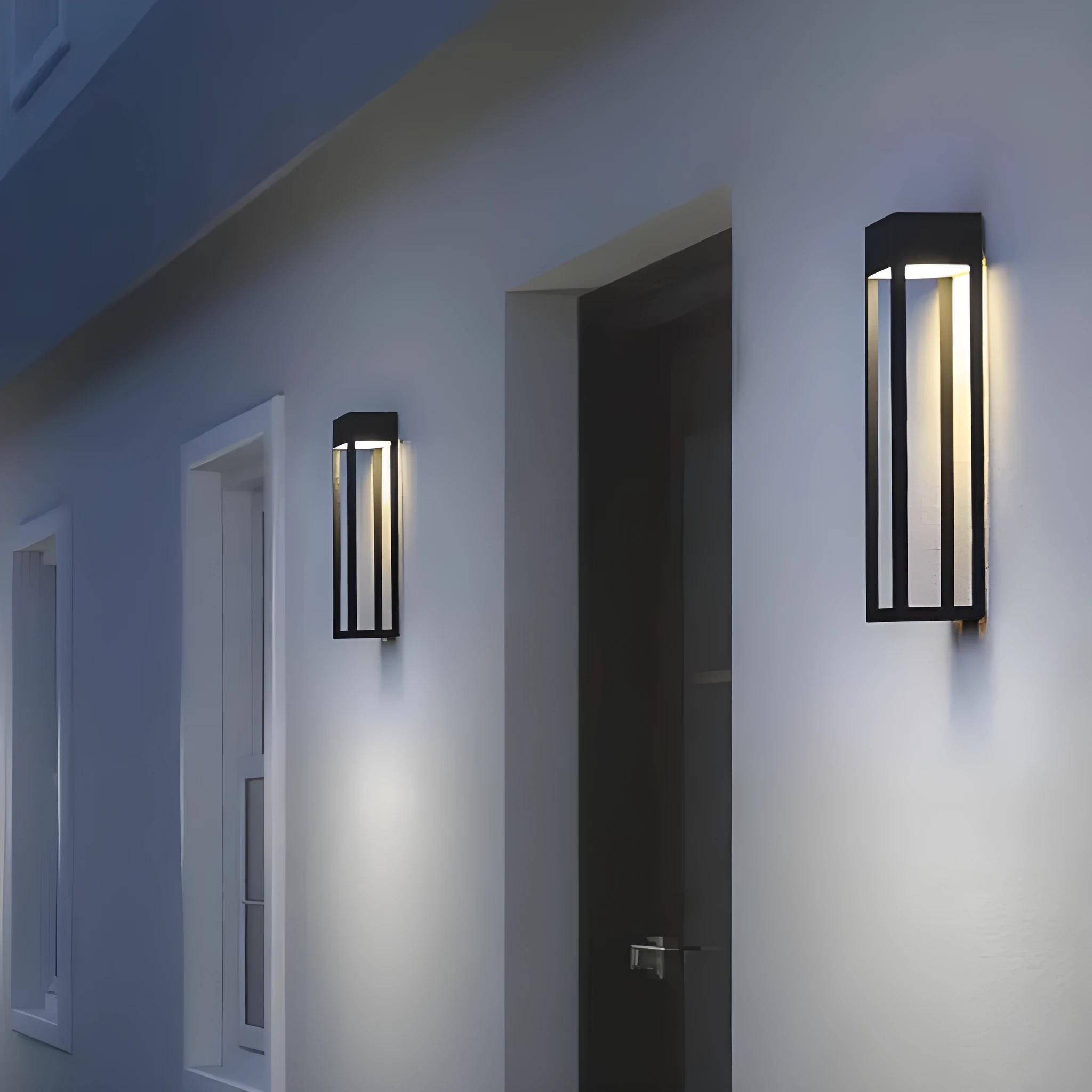 Outdoor waterproof stainless steel villa wall garden lamp IP54 black finish S size 350x150x100mm