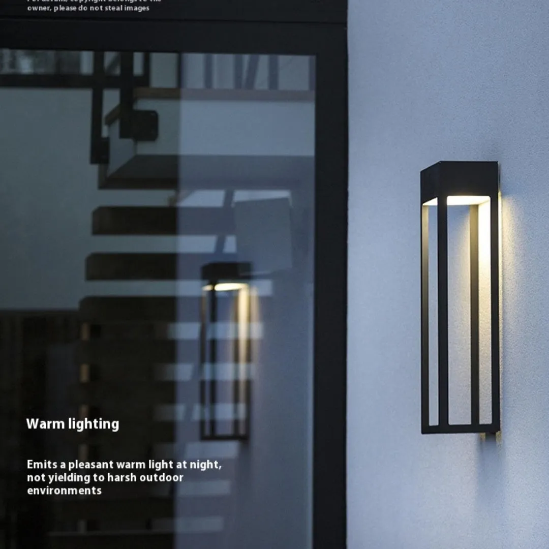 Outdoor waterproof stainless steel villa wall garden lamp IP54 black finish S size 350x150x100mm