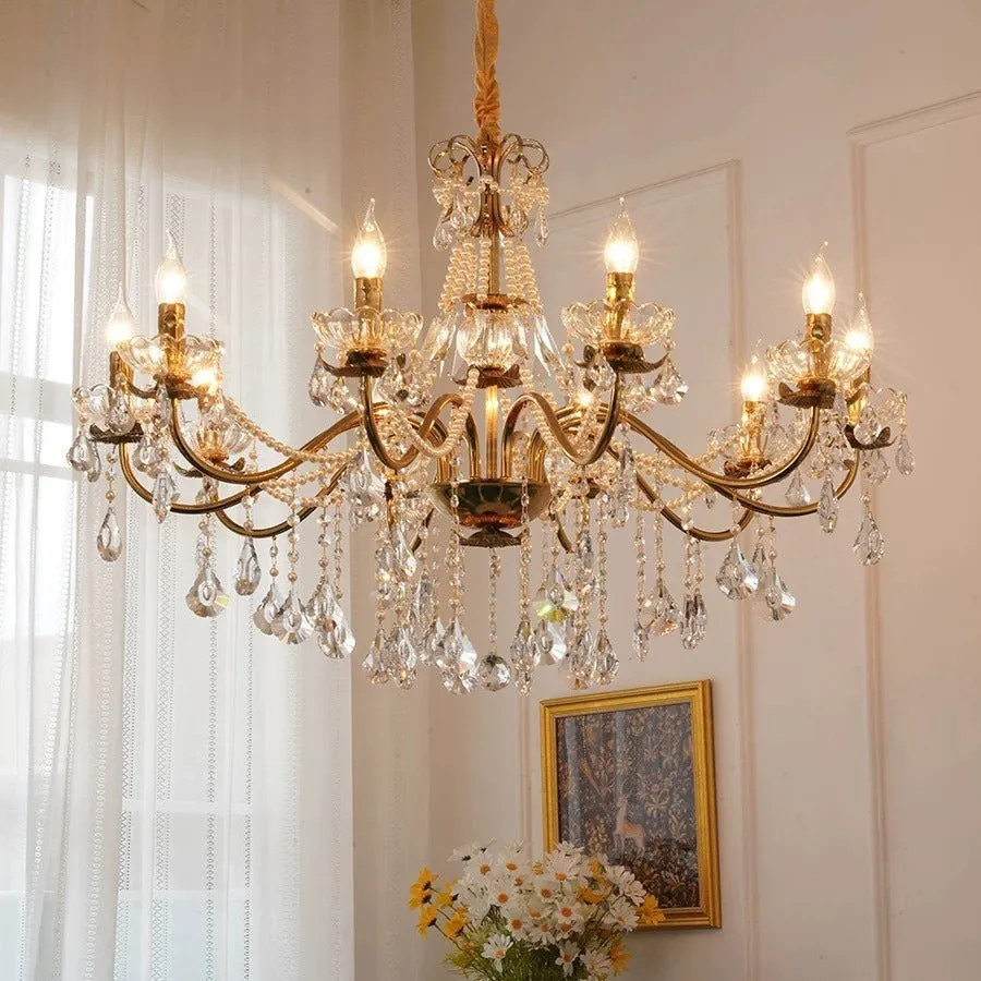 Black iron crystal chandelier with 8 heads for living room ceiling light