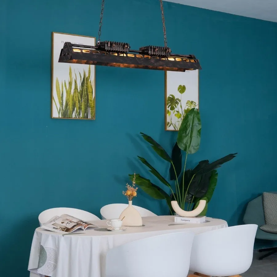 Retro industrial iron droplight with 4 heads 80cm in a nostalgic loft style for indoor use
