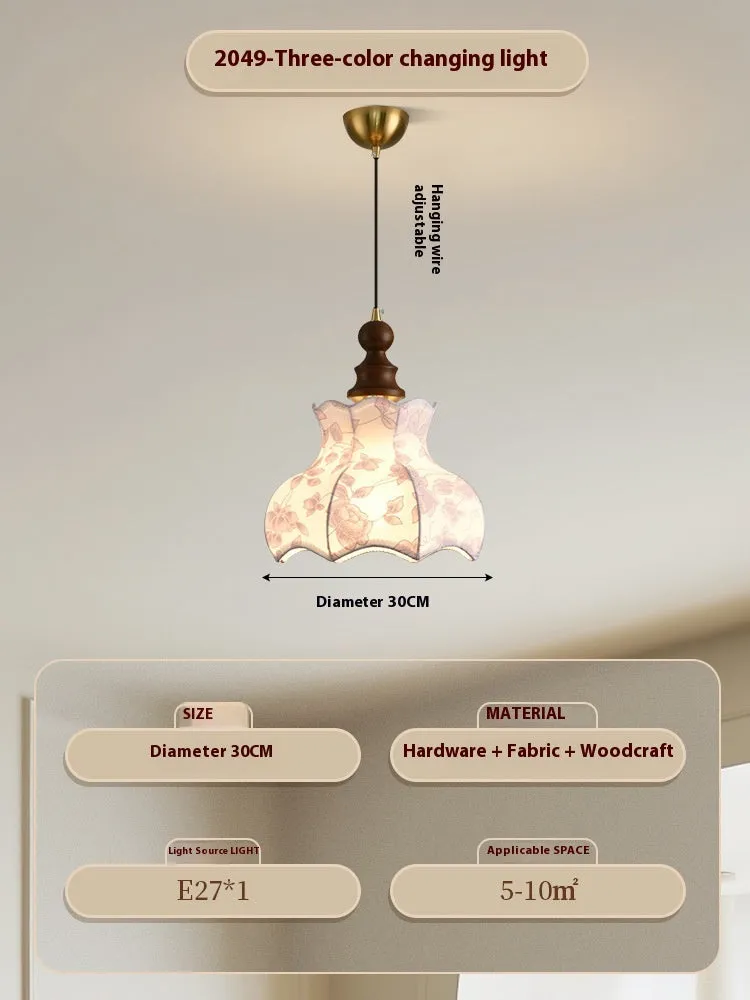 French style retro adjustable dining room chandelier with hardware and wood fabric in large size