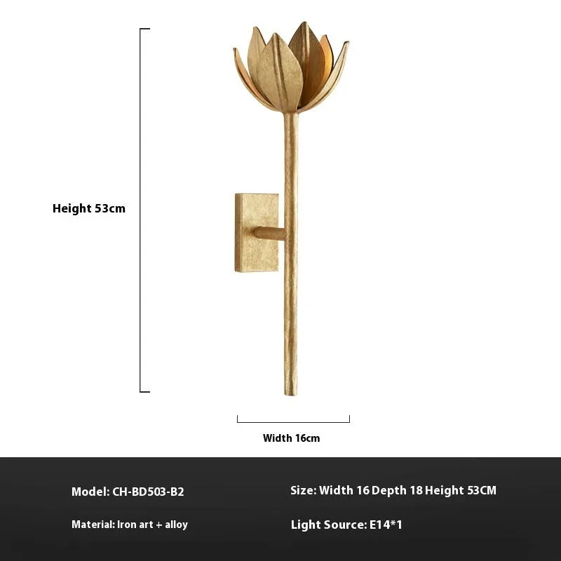 Modern soft-mounted staircase flower wall lamp American style warm light white finish