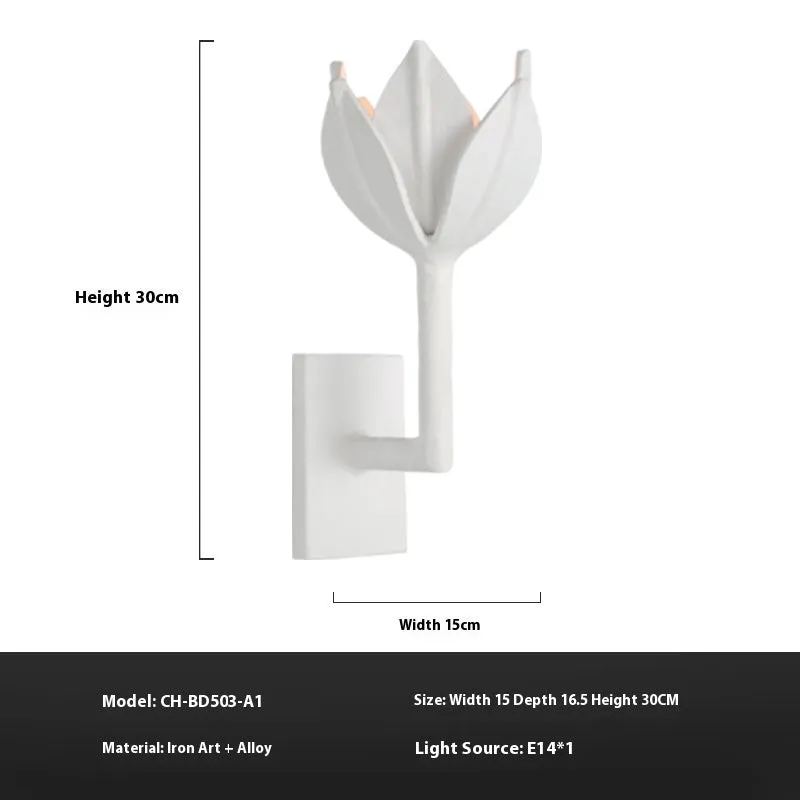 Modern soft-mounted staircase flower wall lamp American style warm light white finish