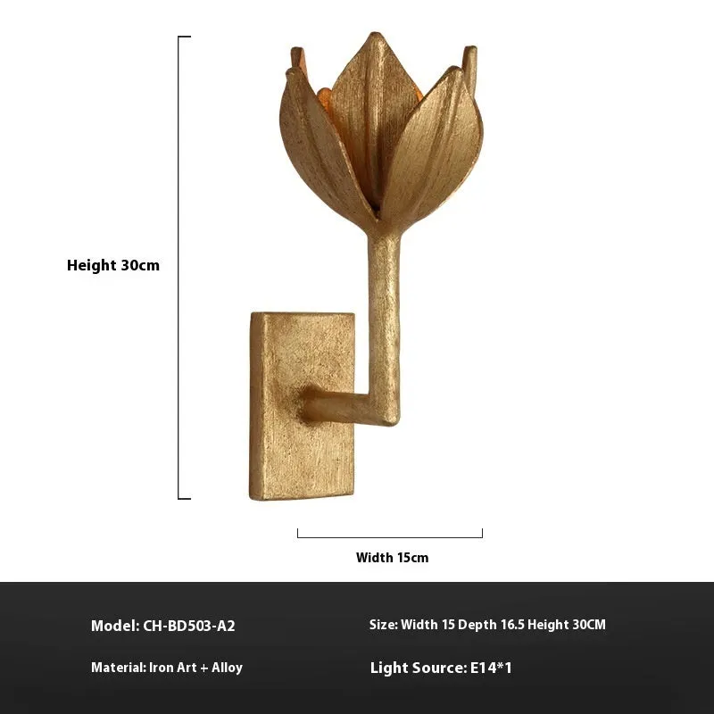 Modern soft-mounted staircase flower wall lamp American style warm light white finish