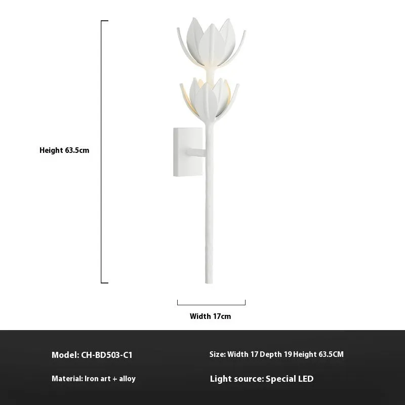Modern soft-mounted staircase flower wall lamp American style warm light white finish