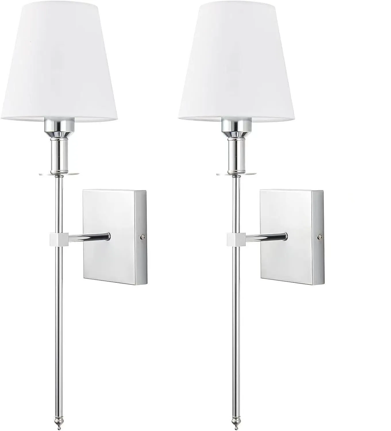 Indoor wall lamp with fabric shade in black finish for bedside or aisle lighting