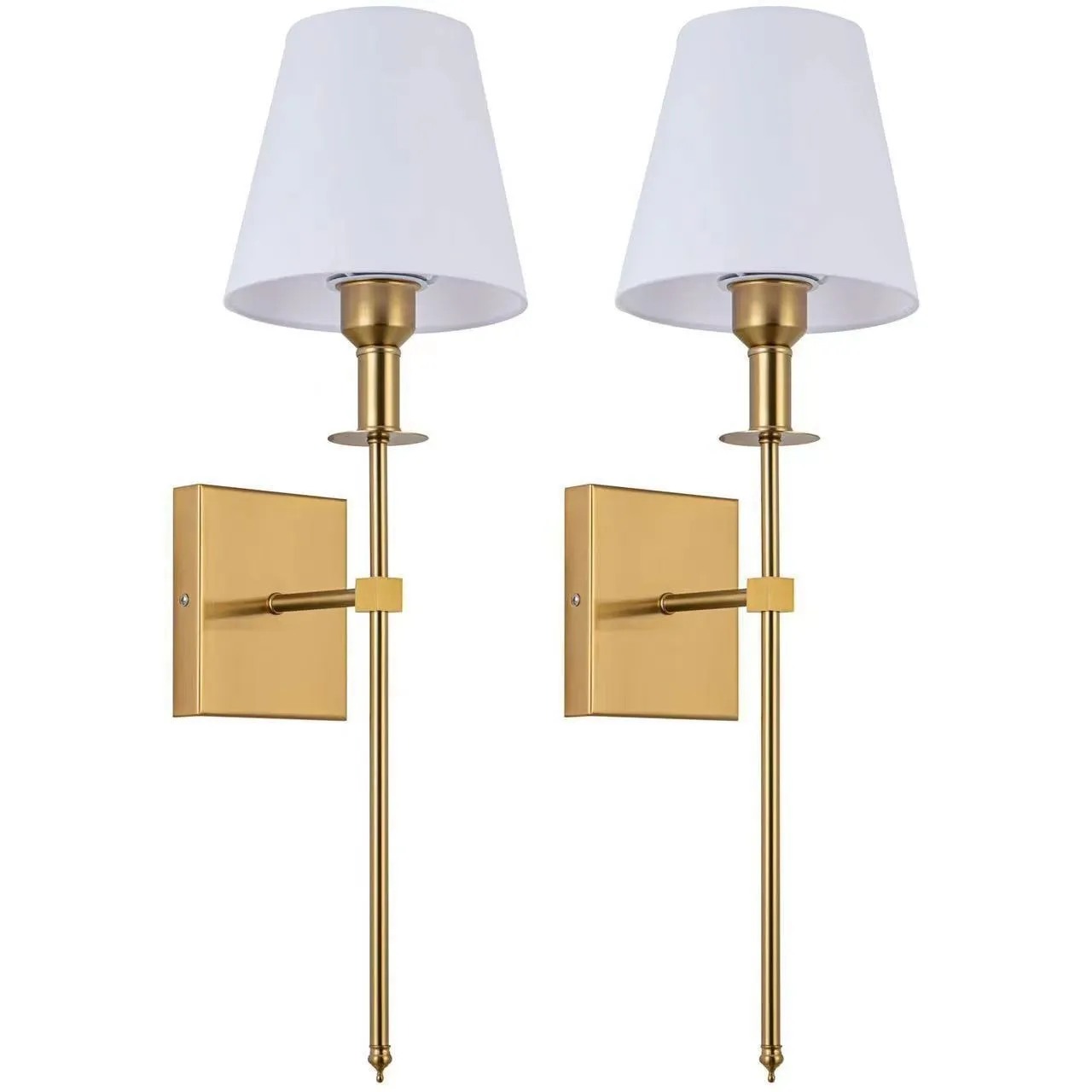 Indoor wall lamp with fabric shade in black finish for bedside or aisle lighting